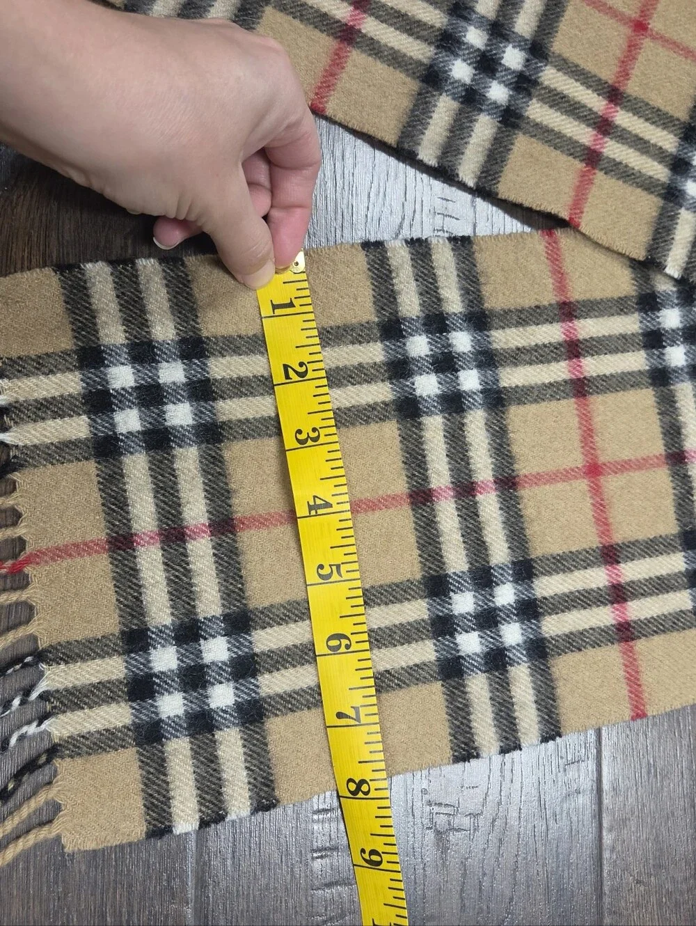 Authentic Burberry London 100% Cashmere Classic Nova Check Fringe Scarf Made in